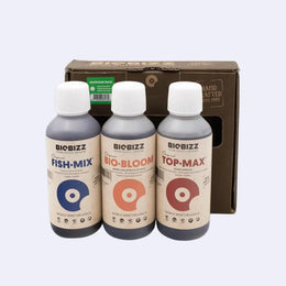 Biobizz Try Pack Outdoor includes Fish-Mix, Bio-Bloom, and Top-Max fertilizers for strong outdoor plants.
