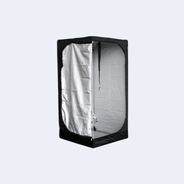 Mammoth | Kompaktes Growzelt Lite+ 80 für effizientes Indoor-Gardening in schwarz mit silberner Innenseite.