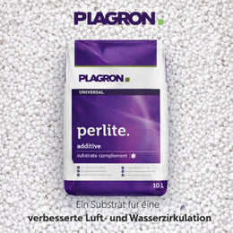 Plagron Perlite 10 L für Drainage & Wurzelentwicklung mit verbesserter Luft- und Wasserzirkulation.