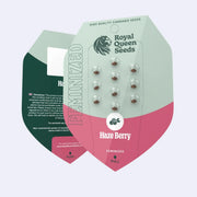 Haze Berry Feminisierte Samen von Royal Queen Seeds, hochwertige Cannabis-Samen in abziehbarer Verpackung.