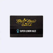 Super Lemon Haze Feminisierte Samenverpackung von Green House Seeds mit Markenzeichen